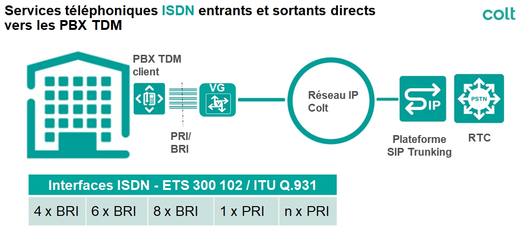 les Trunk Sip (canal VoIP + Lien Ddi) :  Colt Telecom, Jaguar Network, Star Telecom, myTelecom VoIP,...